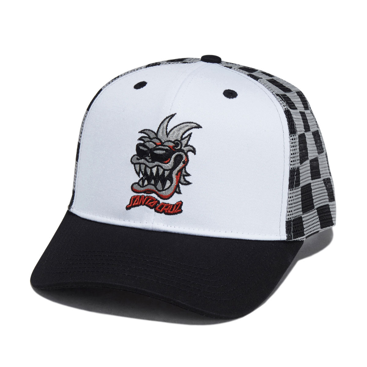 Santa Cruz SC Gremlin Mesh Trucker Hat - White/Checker