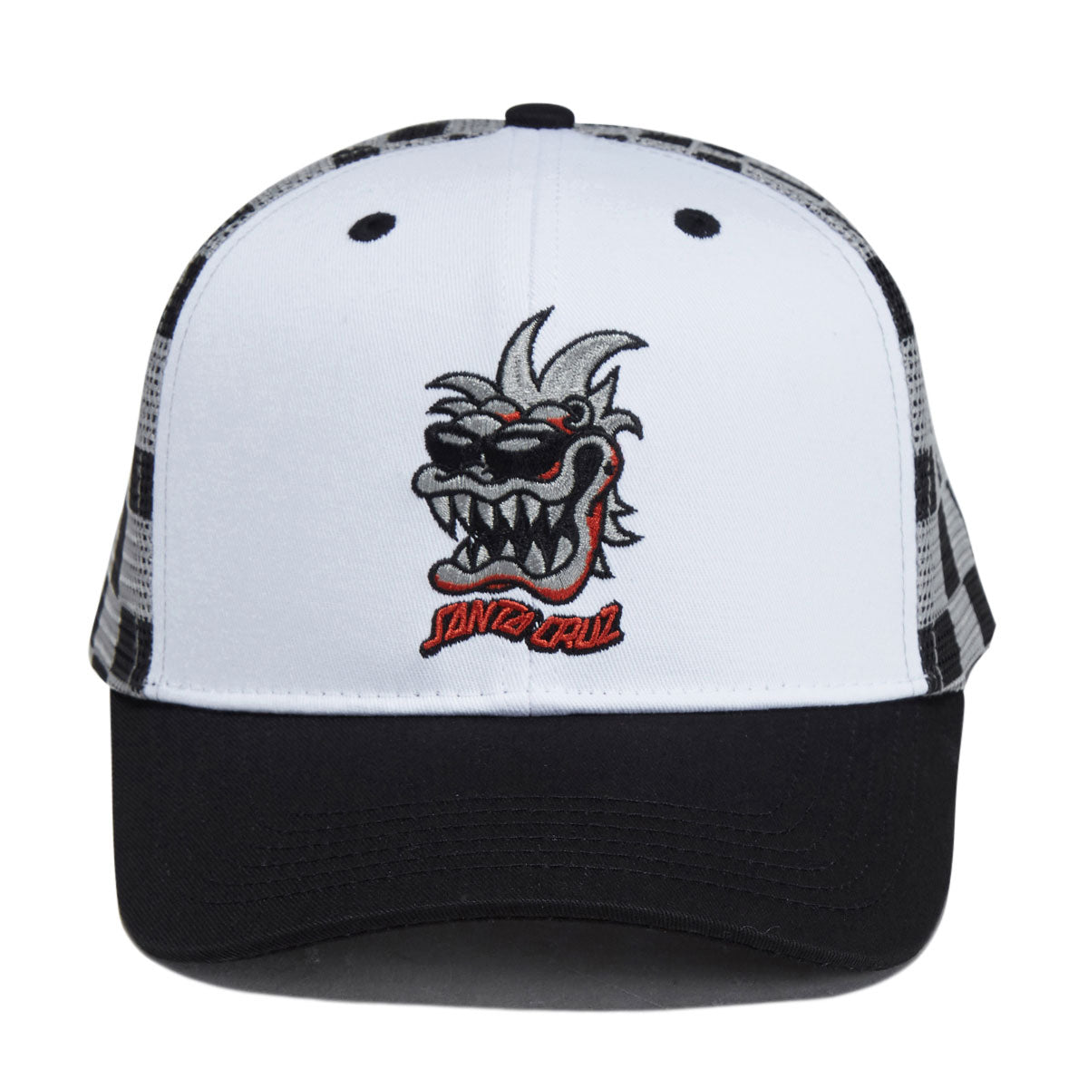 Santa Cruz SC Gremlin Mesh Trucker Hat - White/Checker