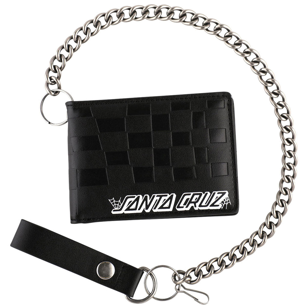 Santa Cruz Check Web Strip Chain Wallet - Black