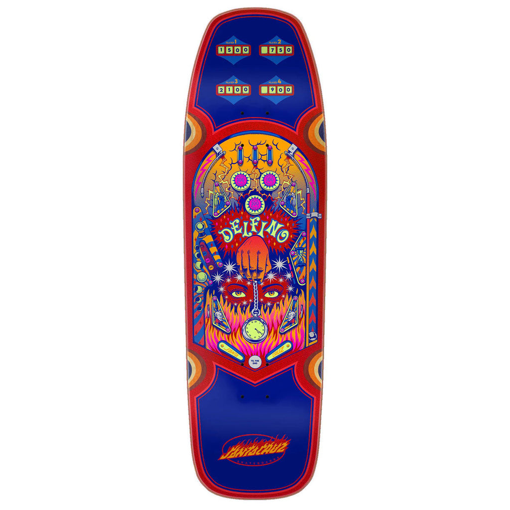 Santa Cruz Delfino Pinball Pro Shaped Skateboard Deck - 9.14"
