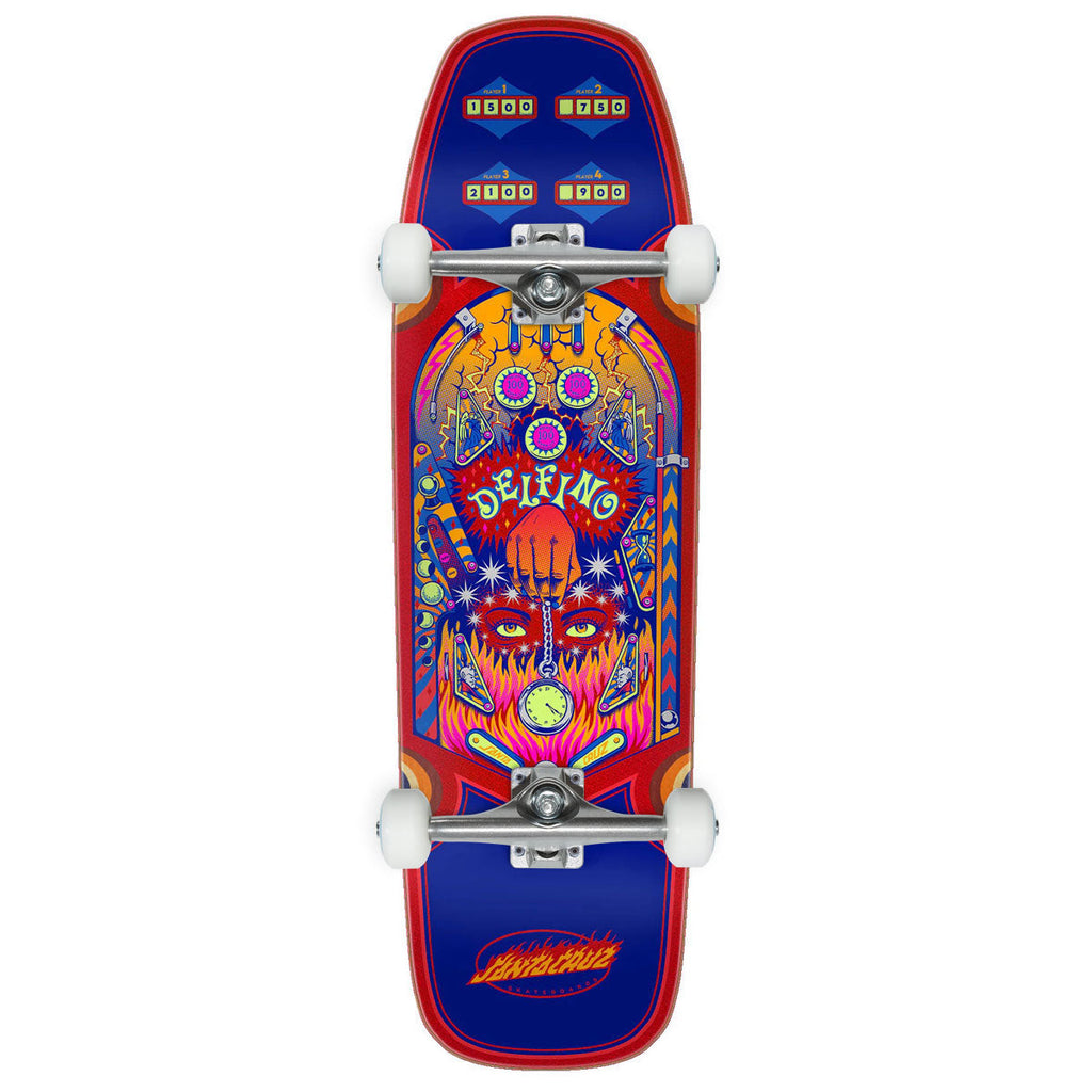 Santa Cruz Delfino Pinball Pro Shaped Skateboard Complete - 9.14"