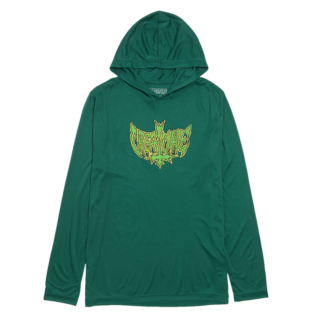 Creature Gravette Hippie Skull 20th Long Sleeve Hooded T-Shirt - Sport Forest