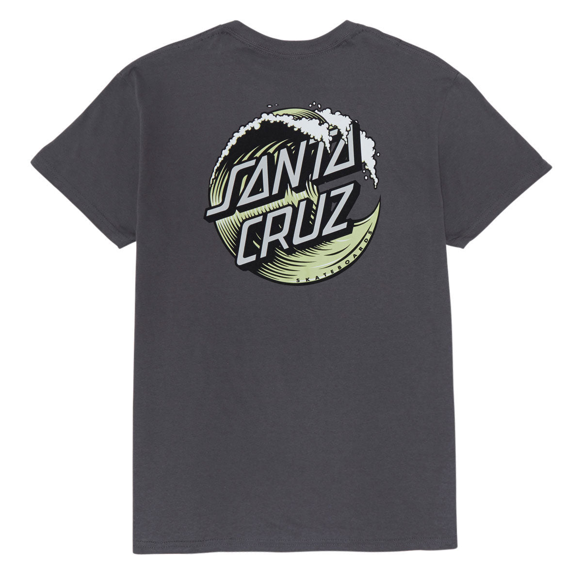 Santa Cruz Wave Dot T-Shirt - Charcoal/Pistachio
