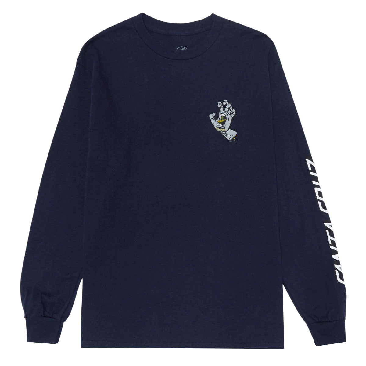 Santa Cruz Screaming Hand Long Sleeve T-Shirt - Navy/Grey/Gold