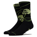 Creature Spiral Skull Crew Socks - Black