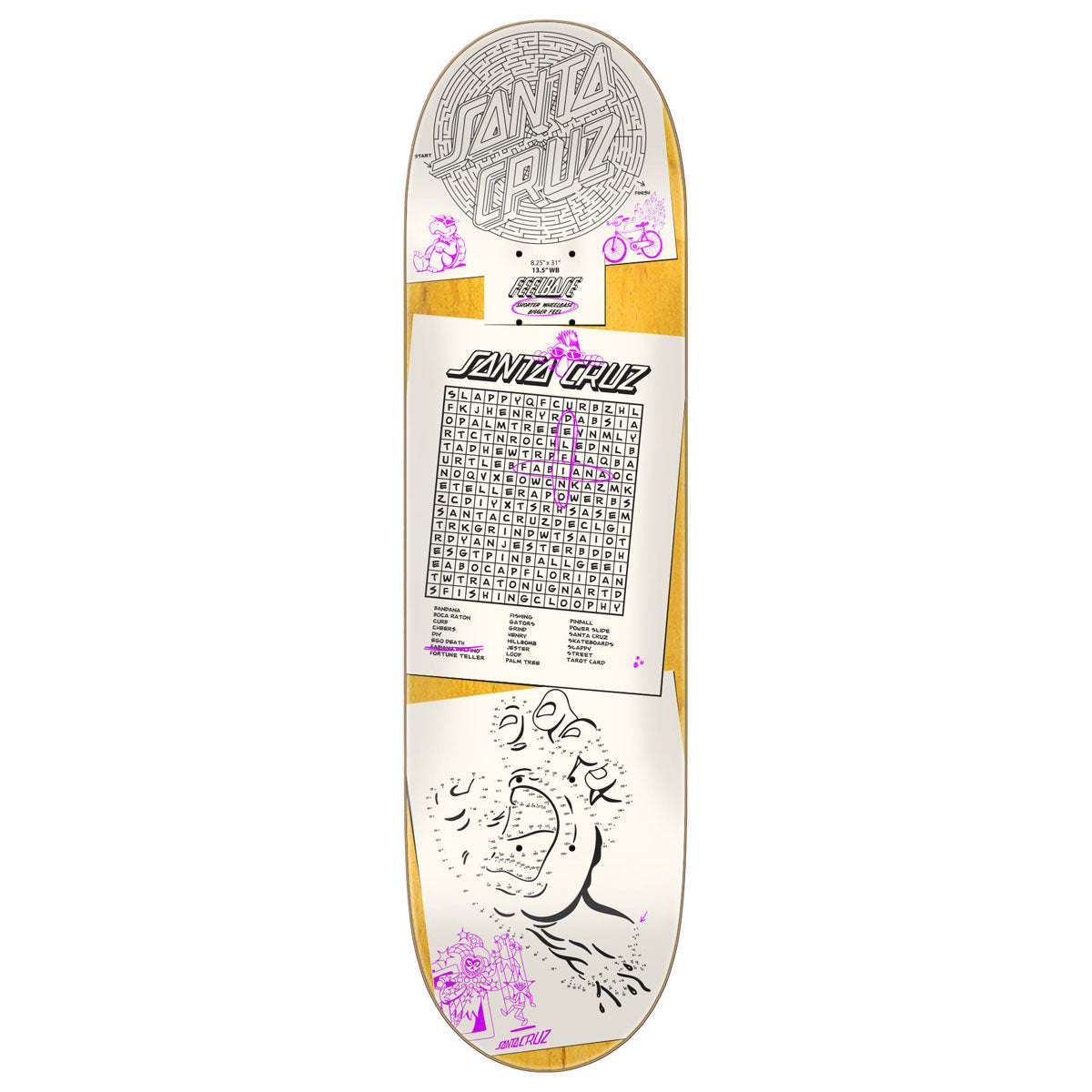 Santa Cruz Delfino Scribble FeelBase Pro Skateboard Deck - 8.25"
