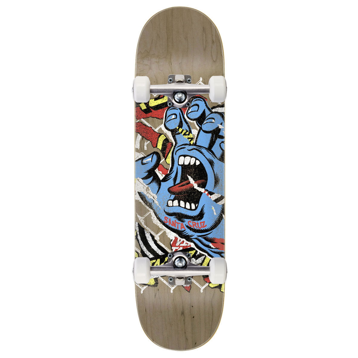 Santa Cruz Damaged Hand 7 Ply Birch Skateboard Complete - 8.25"