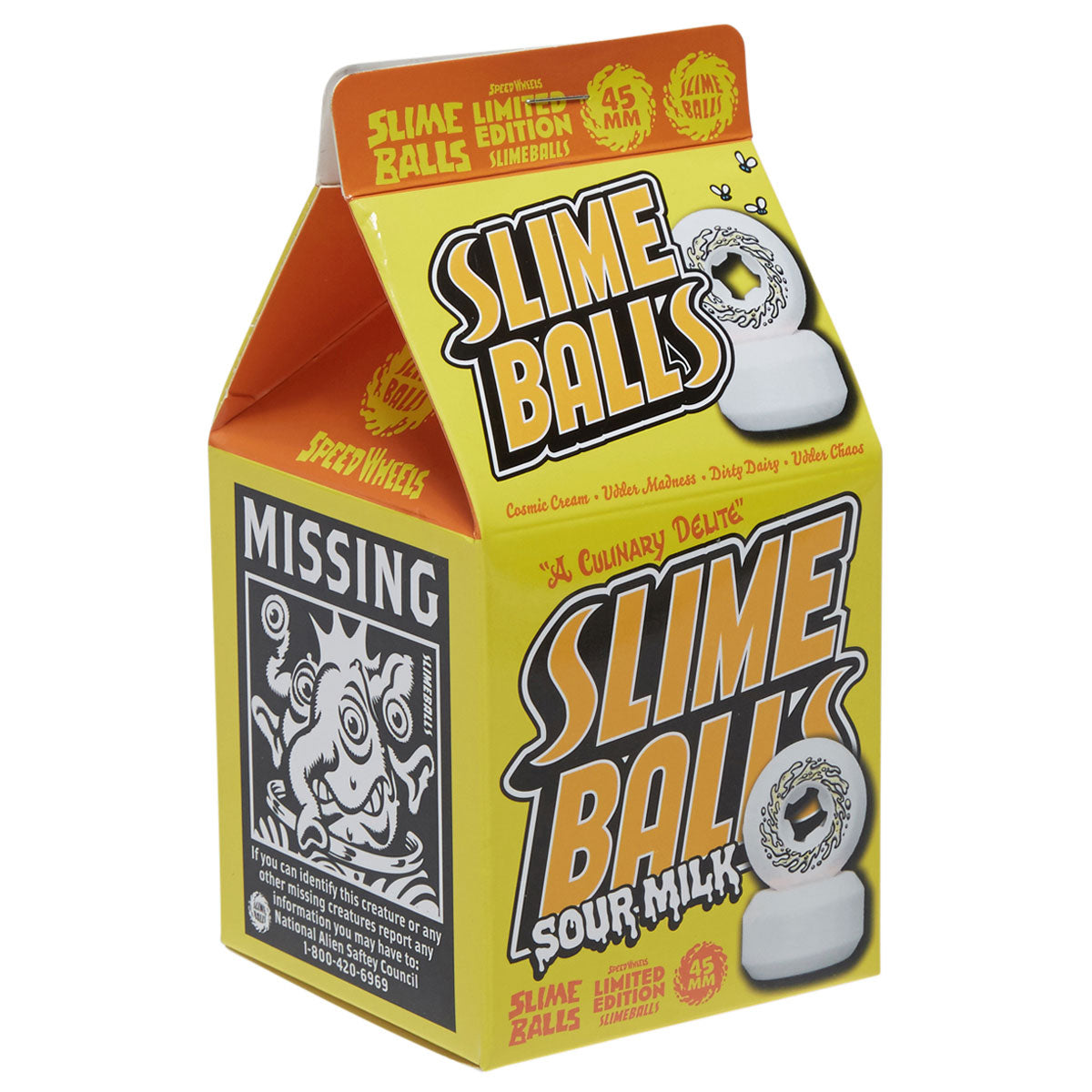 Slime Balls Sour Milk Mini Chubbies 99a Skateboard Wheels - White - 45mm