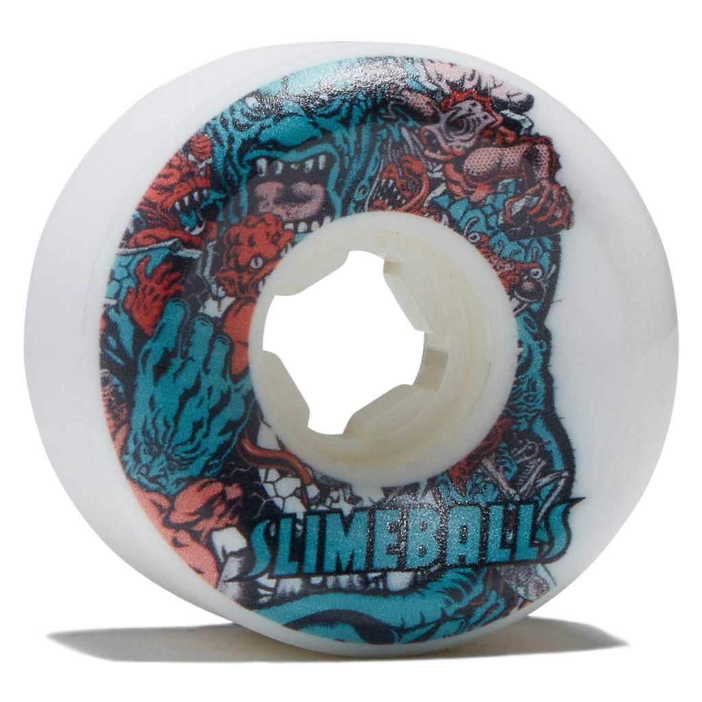 Slime Balls Rob Roskopp Five Reissue Full Combo 97a Skateboard Wheels - White - 56mm