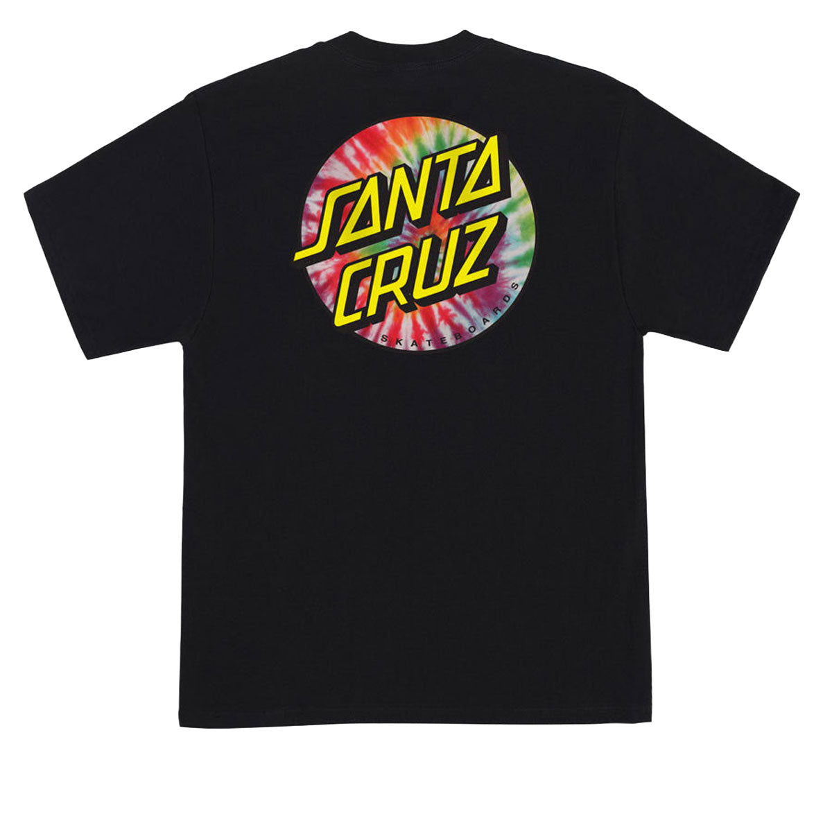 Santa Cruz Tie Dye Dot Chest T-Shirt - Black