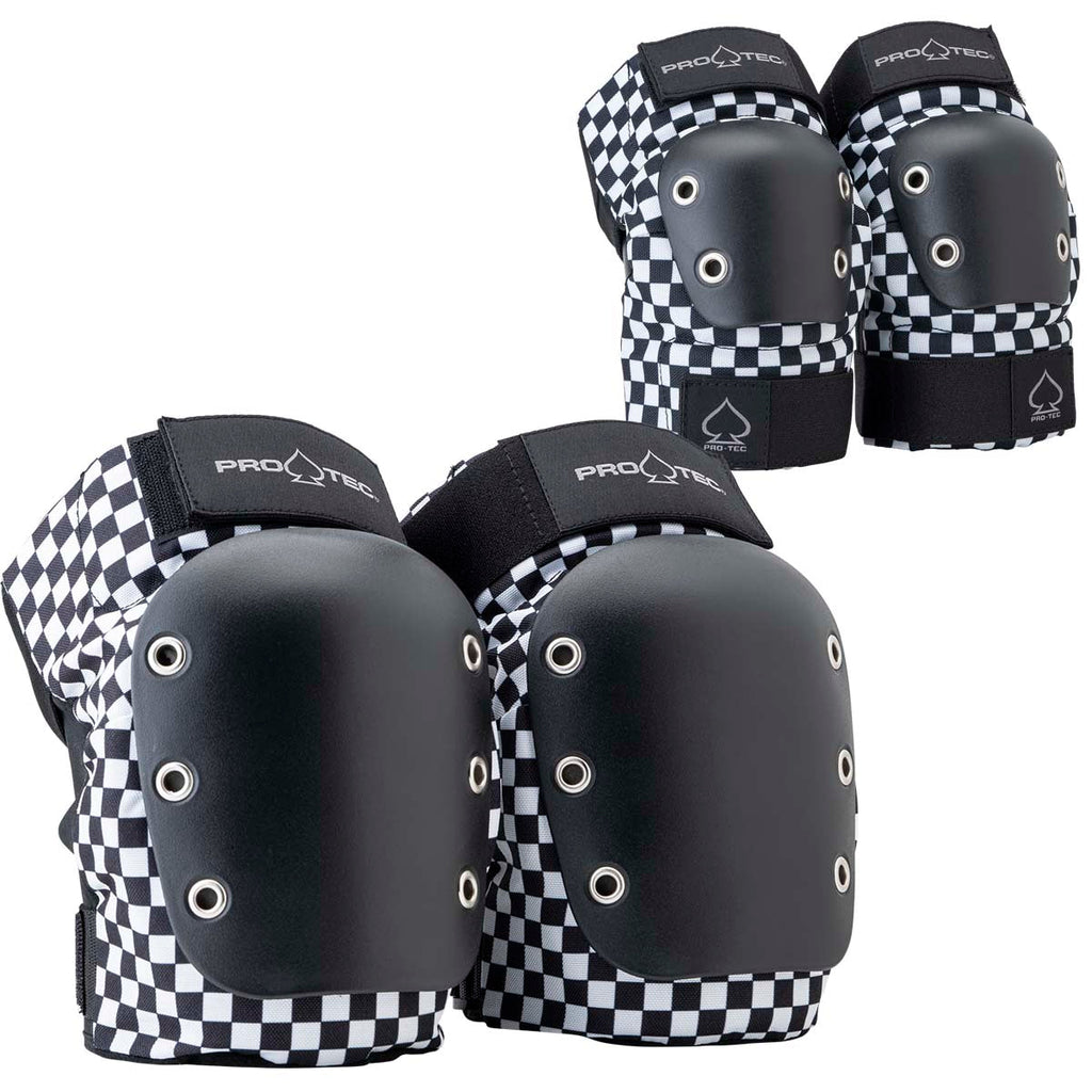 Pro-Tec Street Knee/Elbow Open Back Set of Pads - Checker