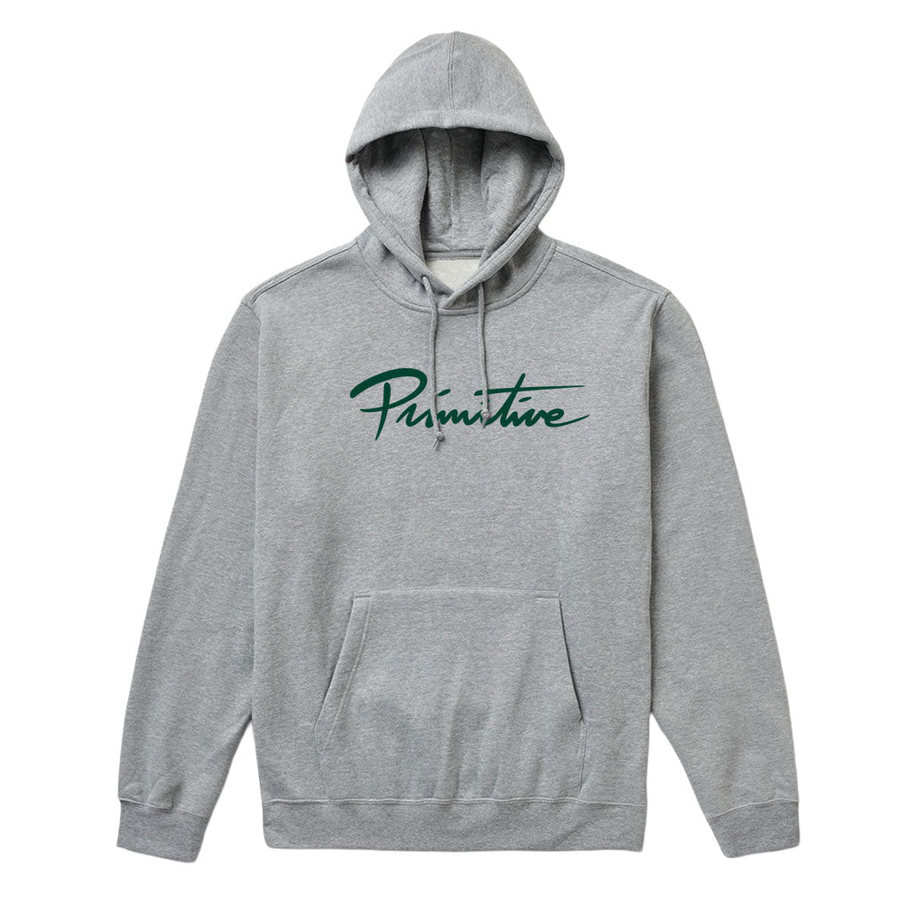 Primitive Nuevo Script Hoodie - Heather Grey/Green