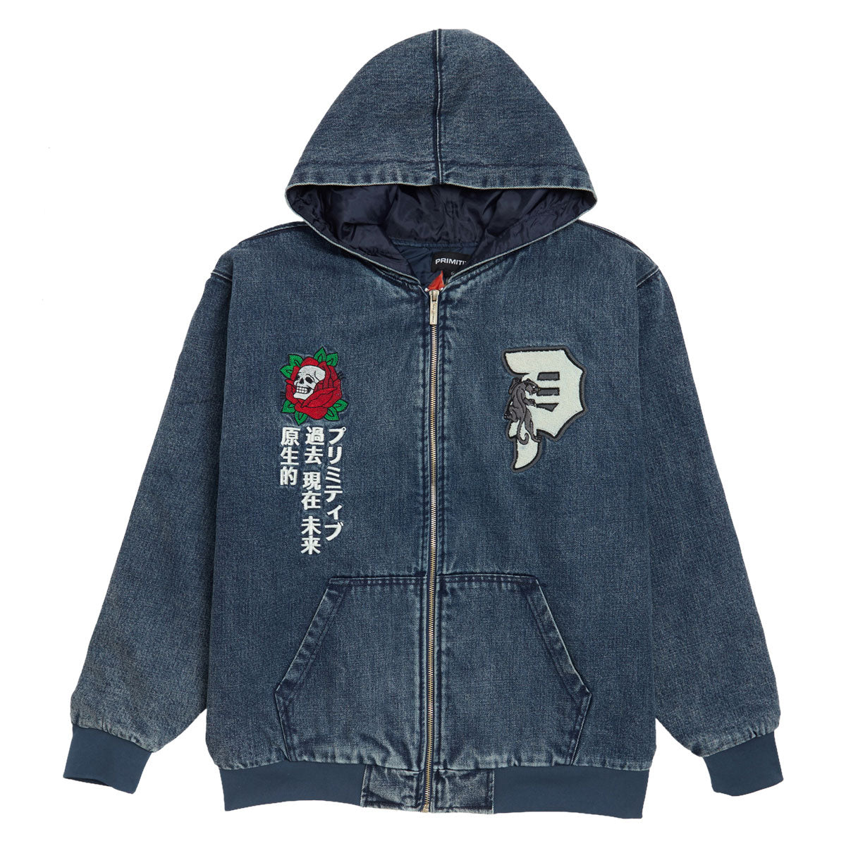 Primitive Outsider Denim Zip Hoodie - Indigo