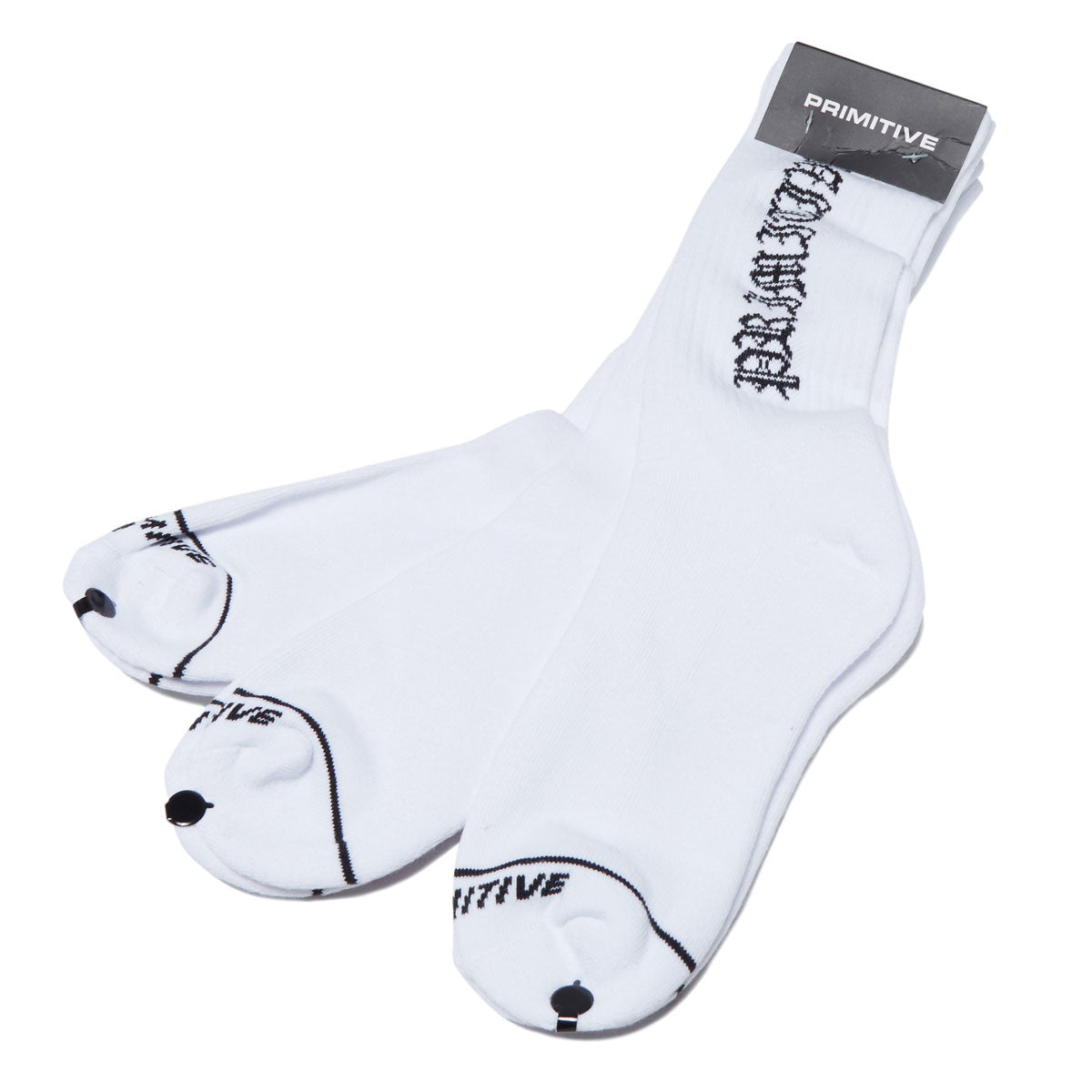 Primitive Core Logo 3 Pack Of Socks - White