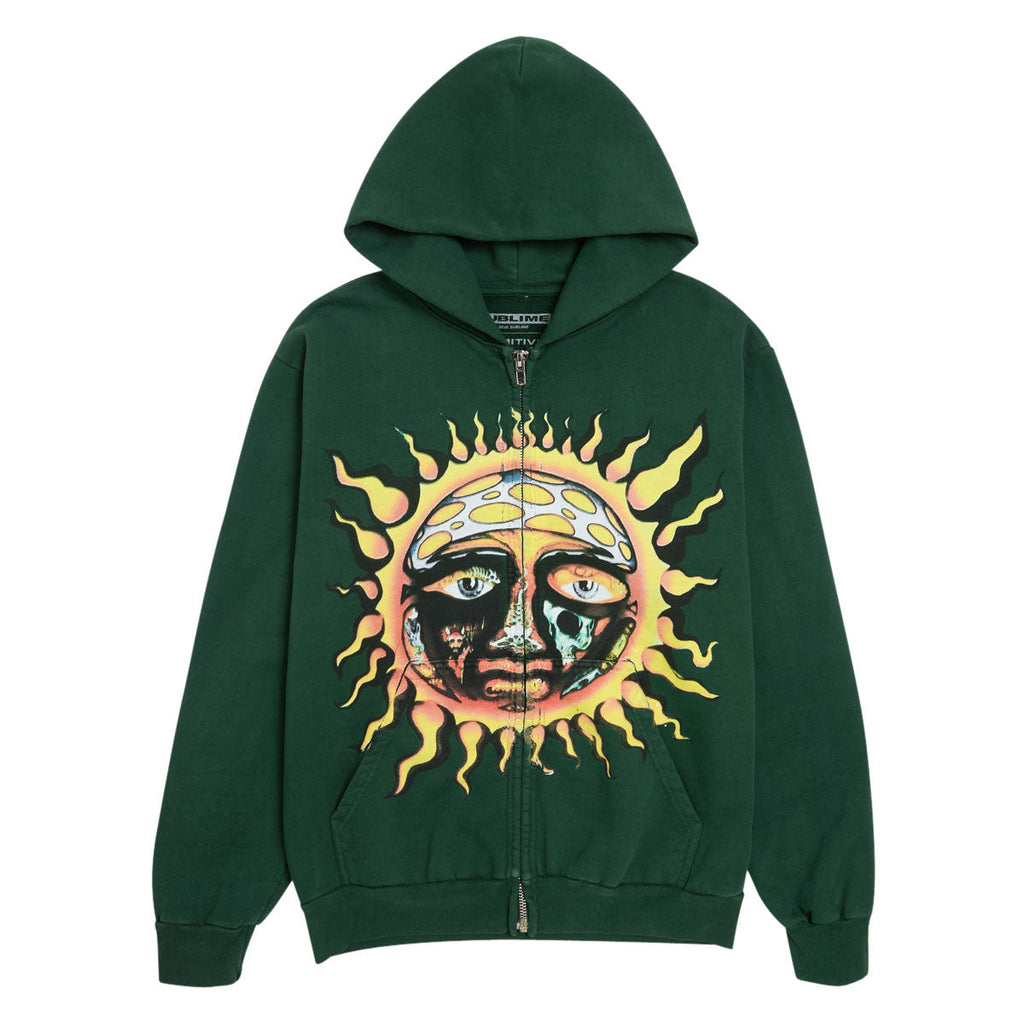 Primitive x Sublime Rise Zip Hoodie - Forest Green