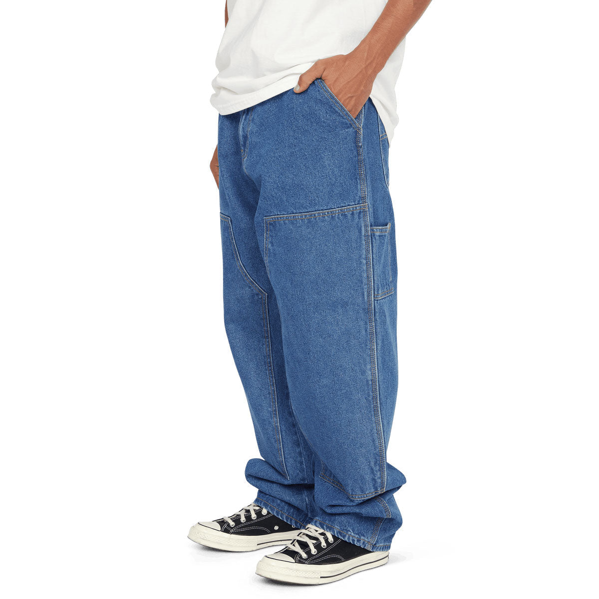 HUF Kinda Loose Double Knees Jeans - Stone Wash Indigo