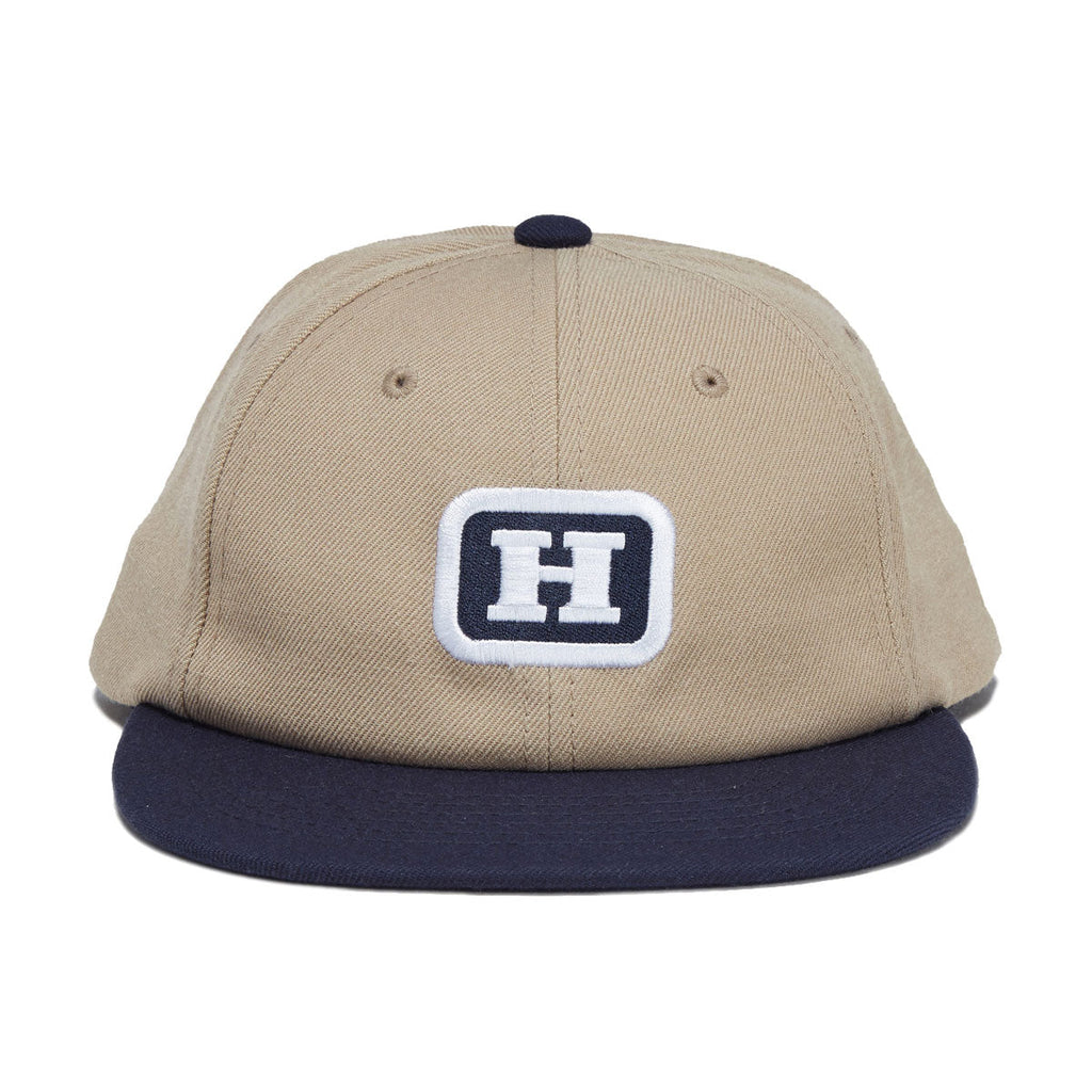 HUF Serif H 6 Panel Snapback Hat - Khaki
