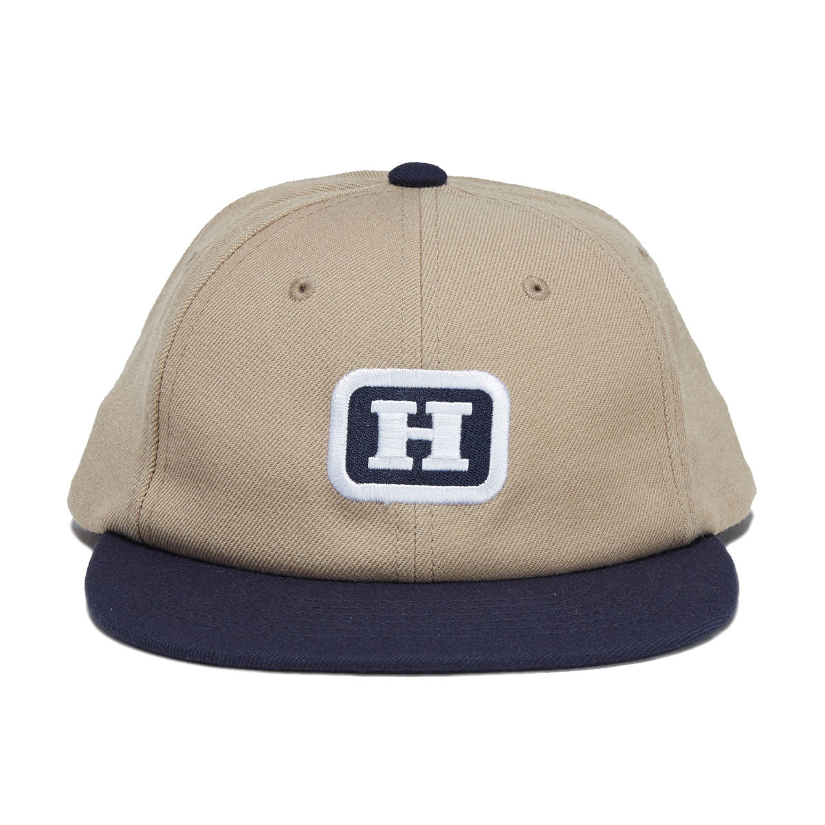 HUF Serif H 6 Panel Snapback Hat - Khaki
