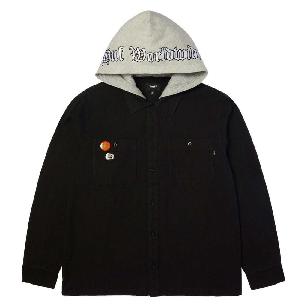 HUF Olympia Hooded Over Shirt - Black