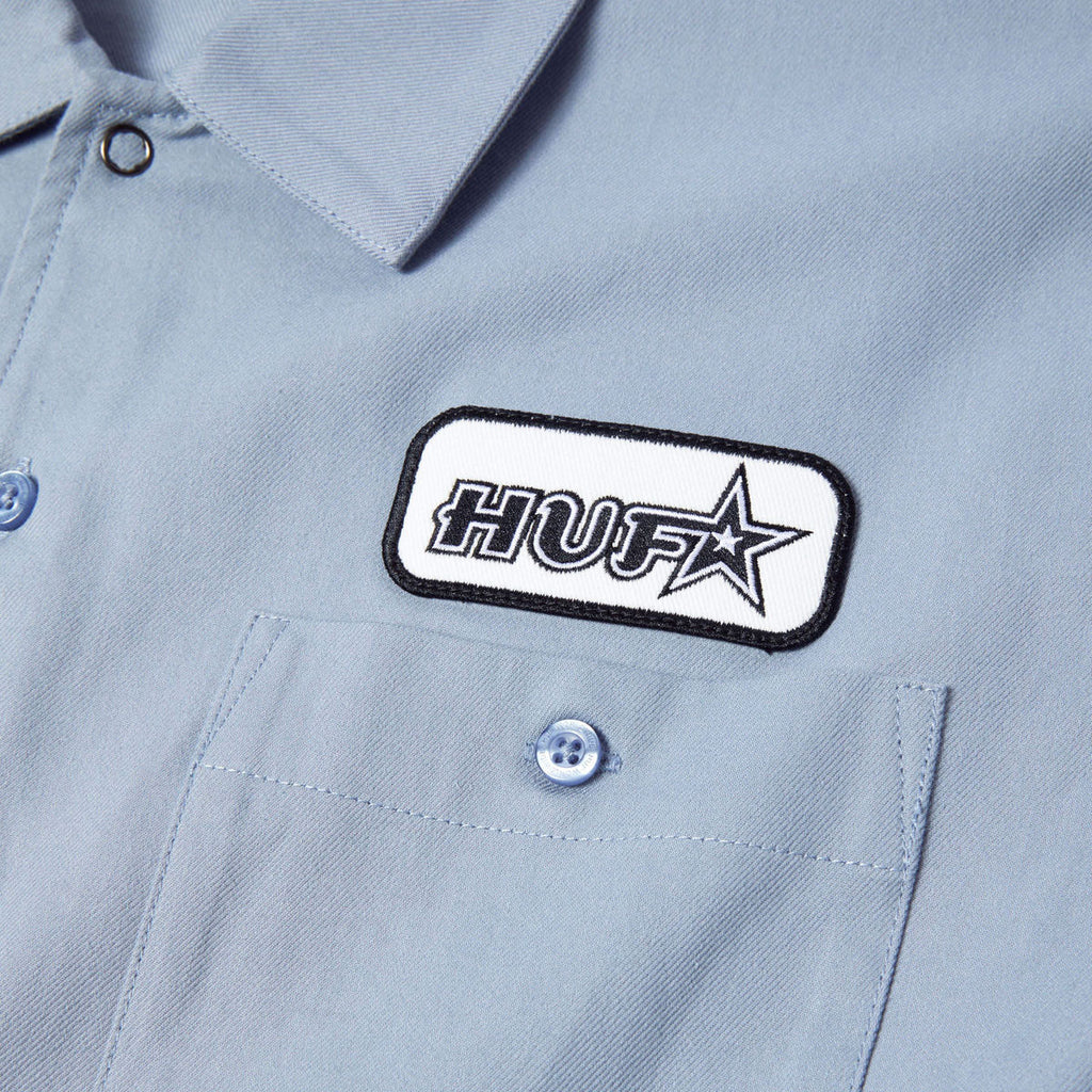 HUF Shadows Long Sleeve Work Shirt - Light Blue