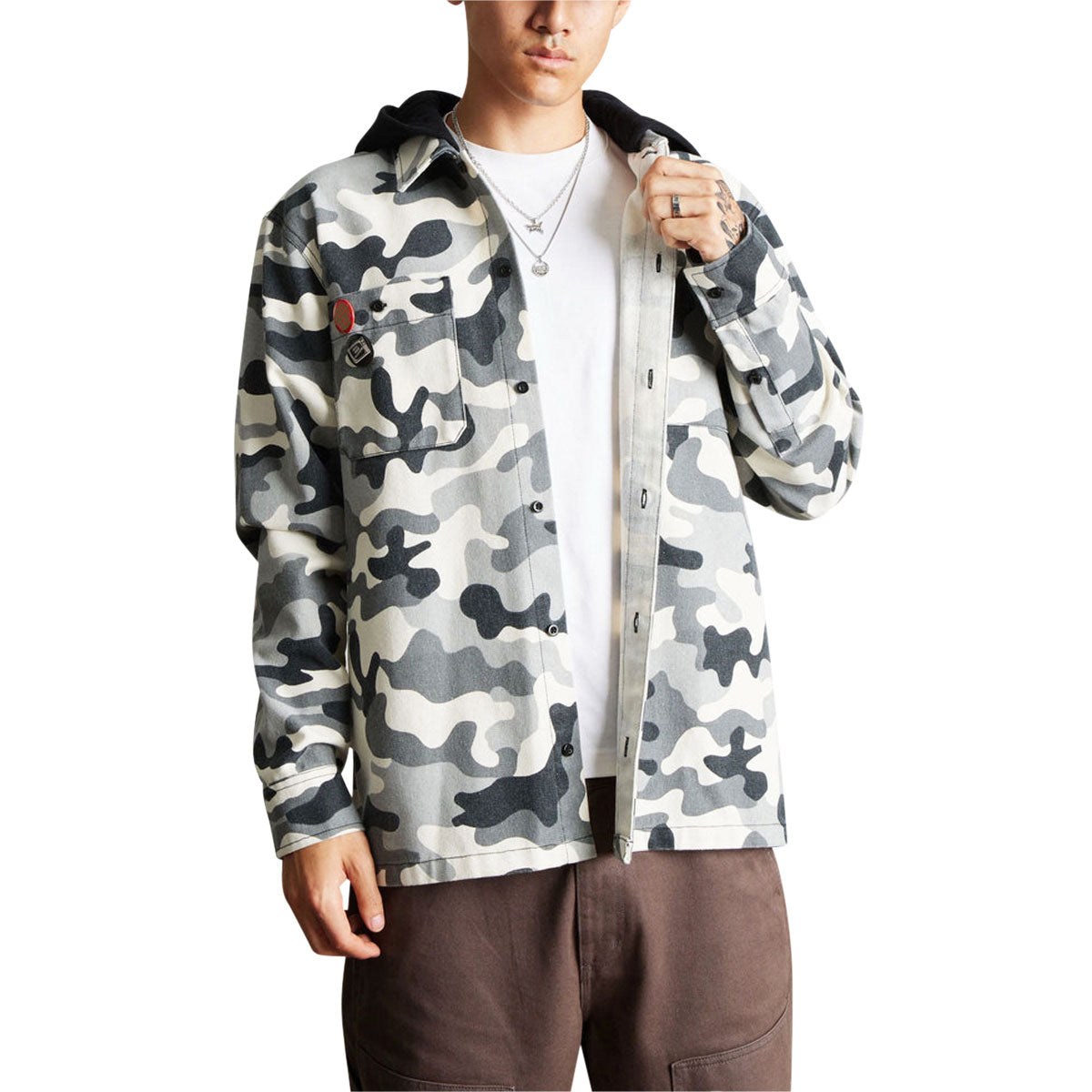 HUF Olympia Camo Hooded Over Shirt - Camo