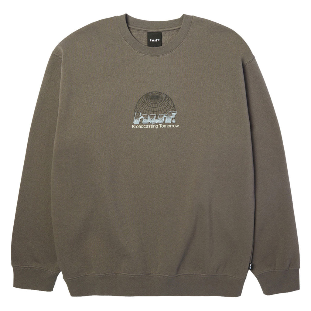 HUF Worldwide Network Crew Sweatshirt - Dark Earth