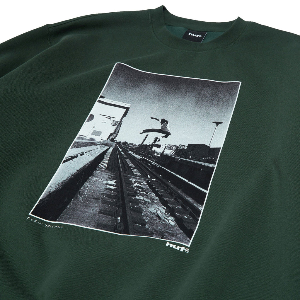 HUF Taking The Leap Crew Sweatshirt - Forest Green