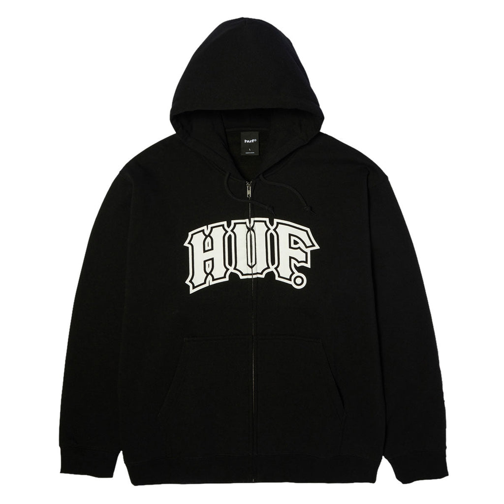 HUF Classic Arch Full Zip Hoodie - Black/White