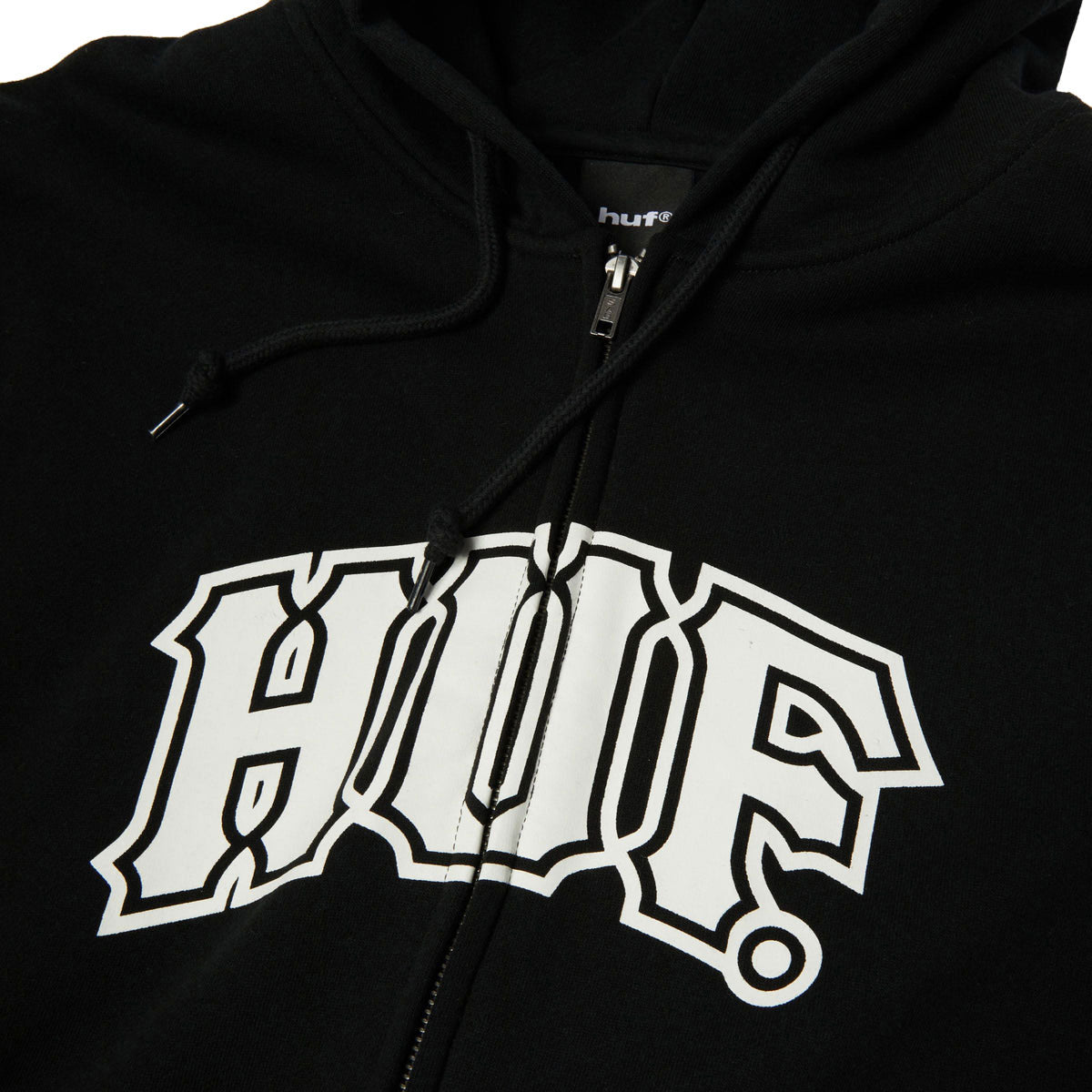HUF Classic Arch Full Zip Hoodie - Black/White