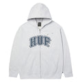 HUF Classic Arch Full Zip Hoodie - Heather Grey/Navy