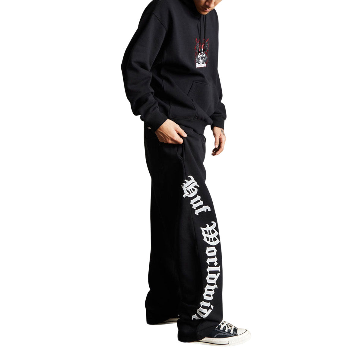 HUF Olympia Open Hem Sweatpants - Black
