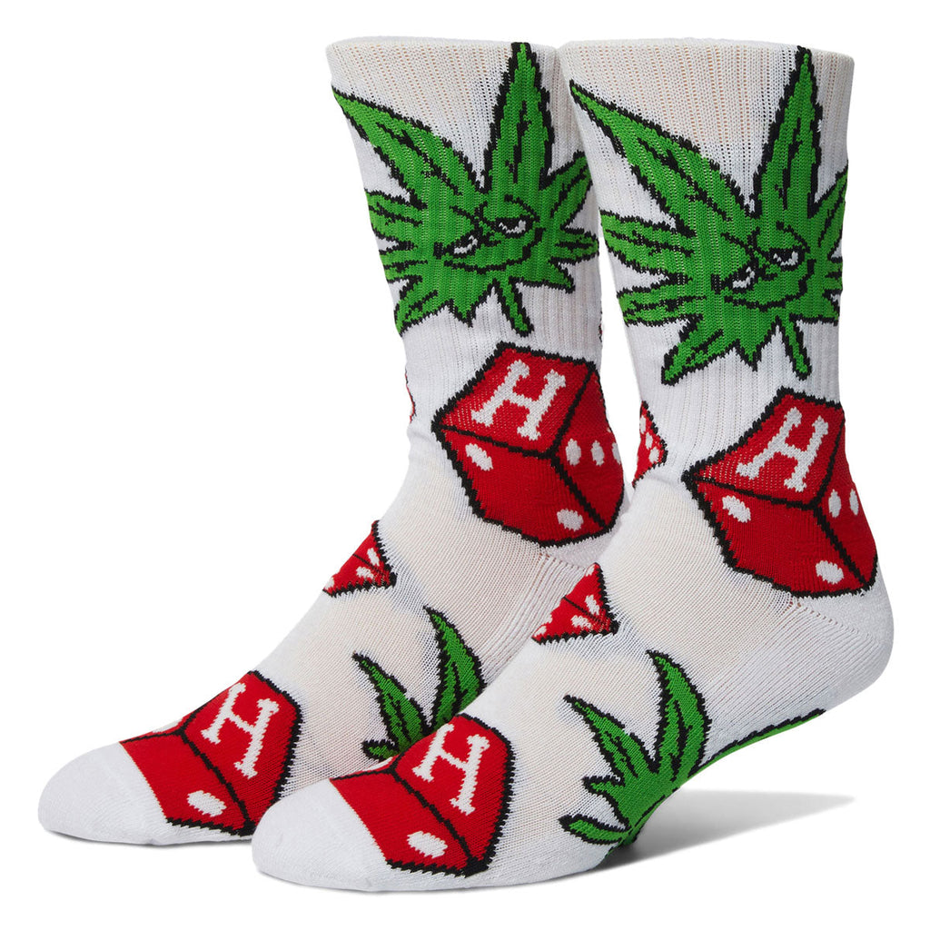 HUF Dice Buddy Crew Socks - White