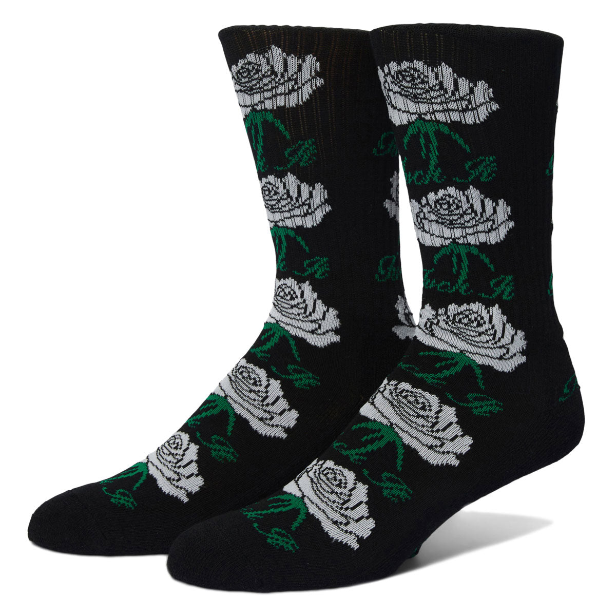 HUF Fuck It Rose Crew Socks - Black