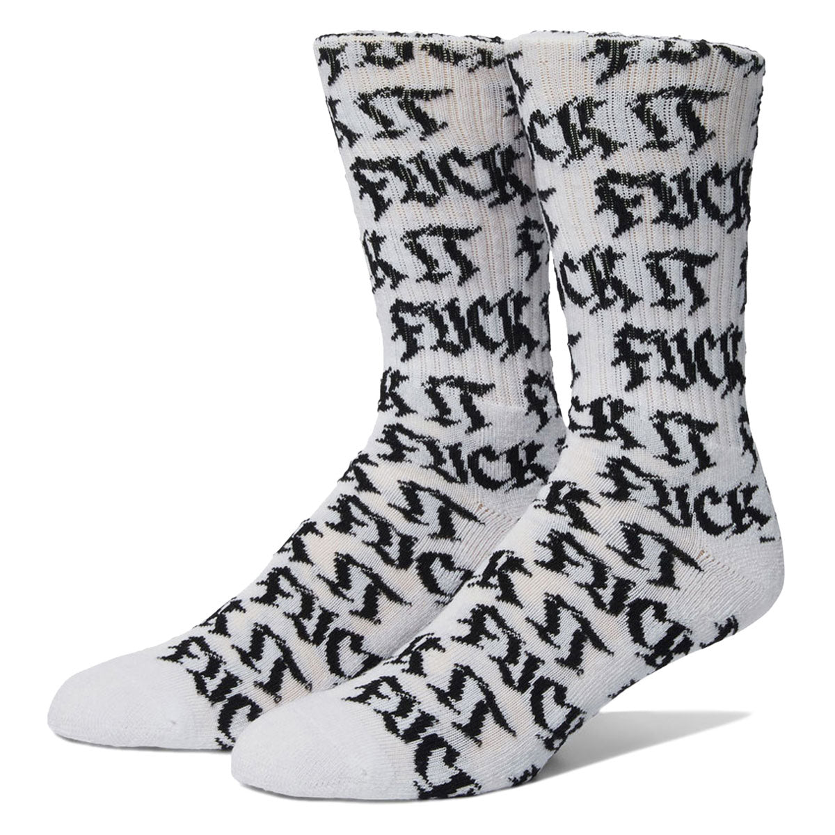 HUF Fuck It Old Style Crew Socks - White