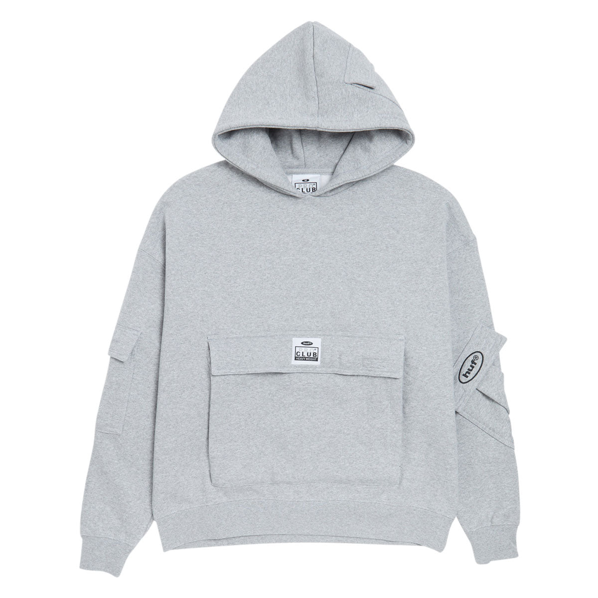 HUF x Pro Club Multi Pocket Hoodie - Heather Grey