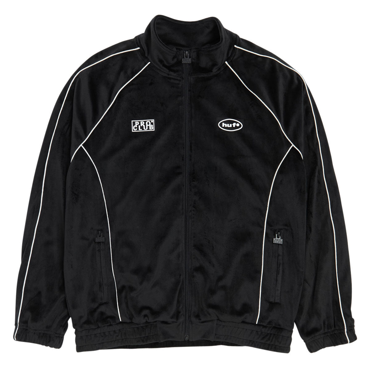 HUF x Pro Club Velour Track Jacket - Black