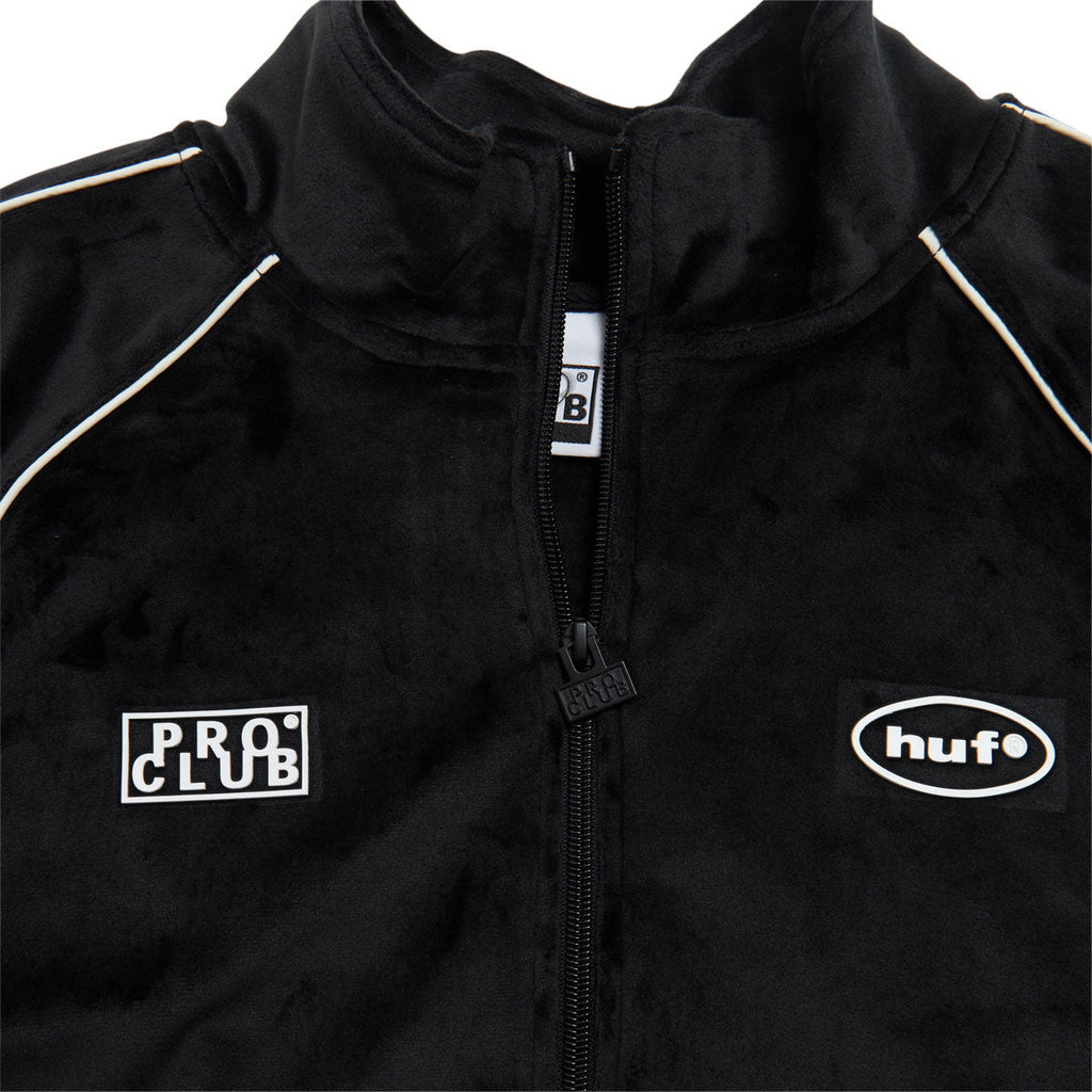 HUF x Pro Club Velour Track Jacket - Black