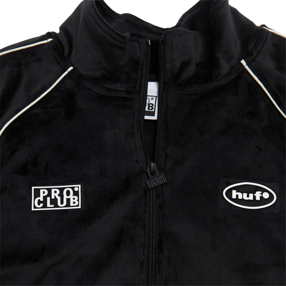 HUF x Pro Club Velour Track Jacket - Black