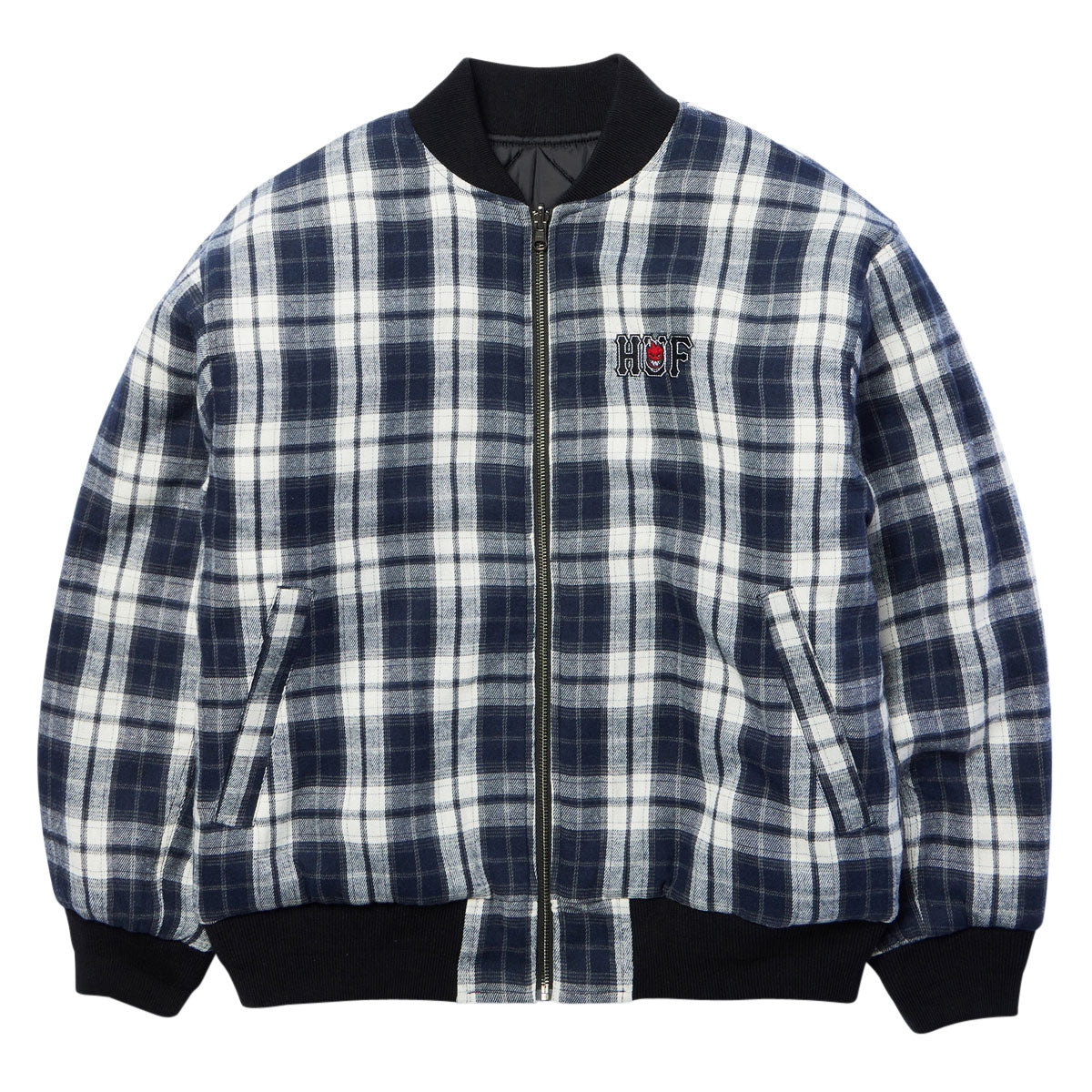 HUF x Spitfire Reversible Plaid Jacket - Navy/Black