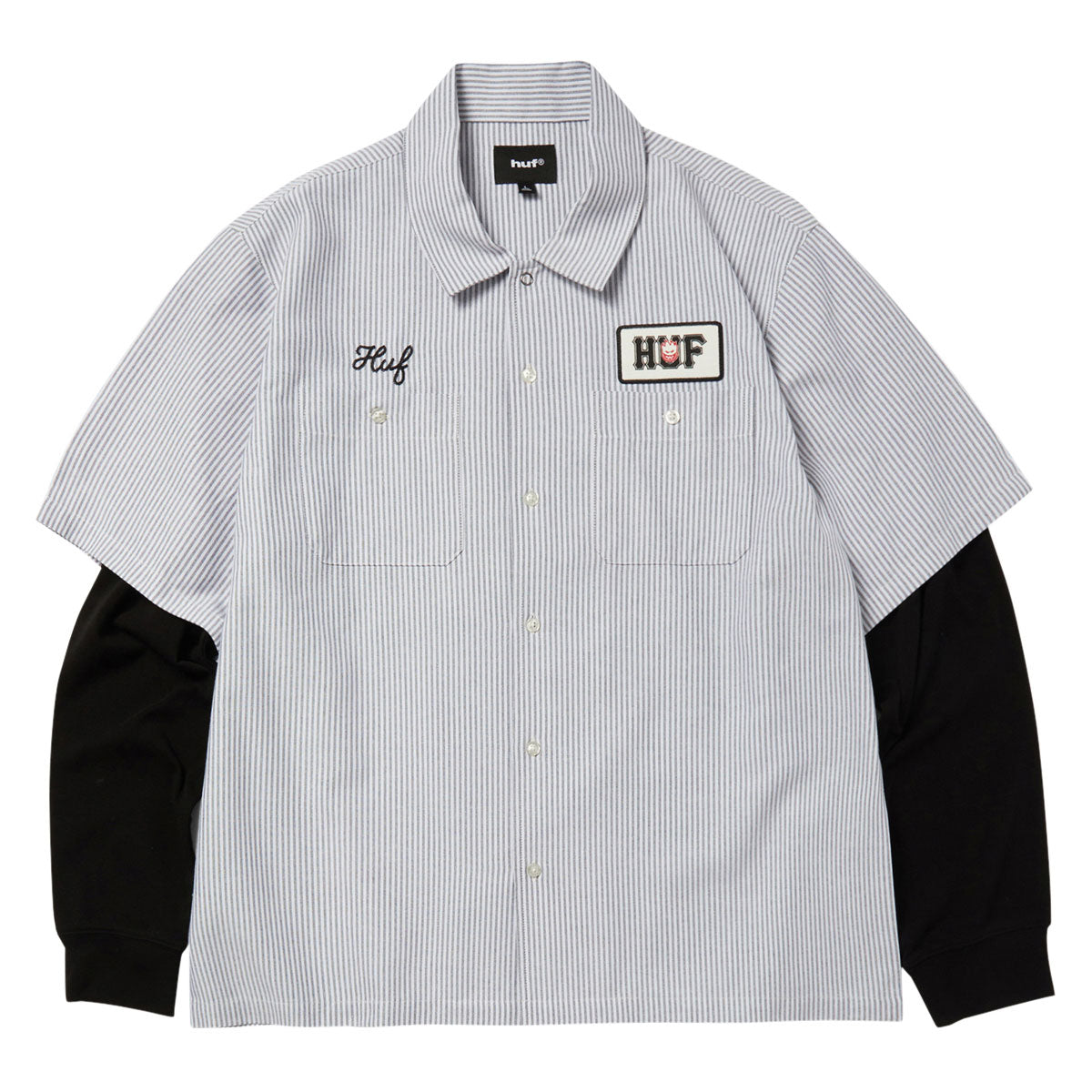 HUF x Spitfire Union Layered Work Shirt - Black/White