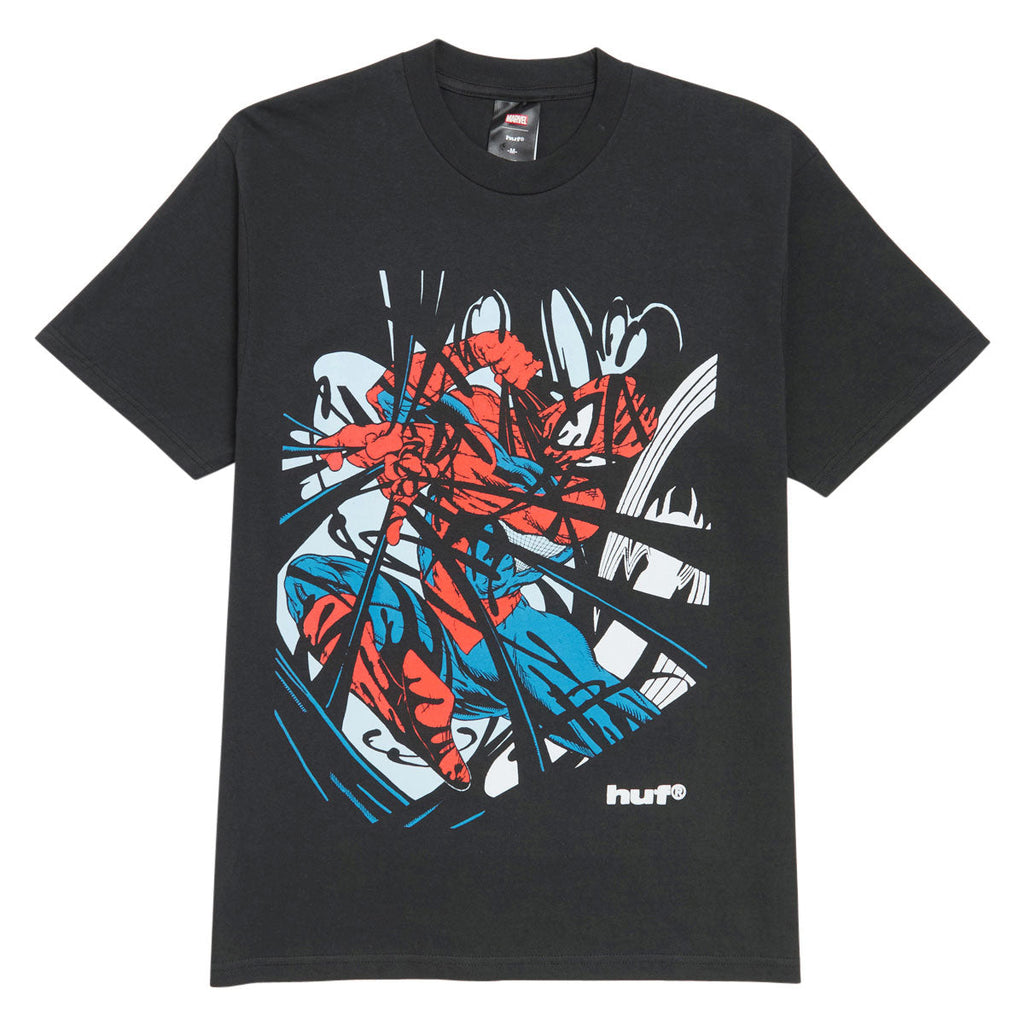 HUF x Spiderman Entangled Washed T-Shirt - Washed Black