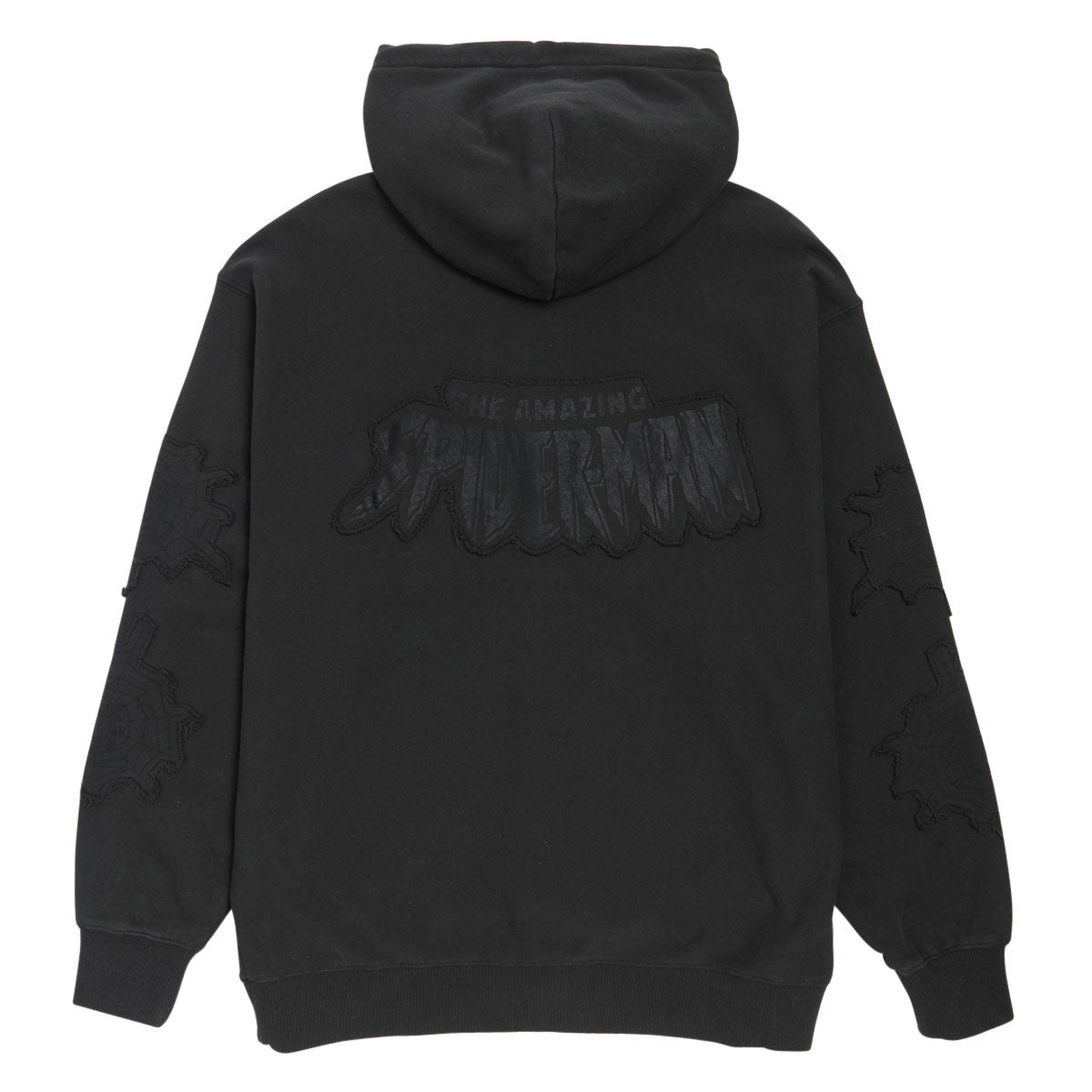 HUF x Spiderman Web Full Zip Washed Hoodie - Washed Black