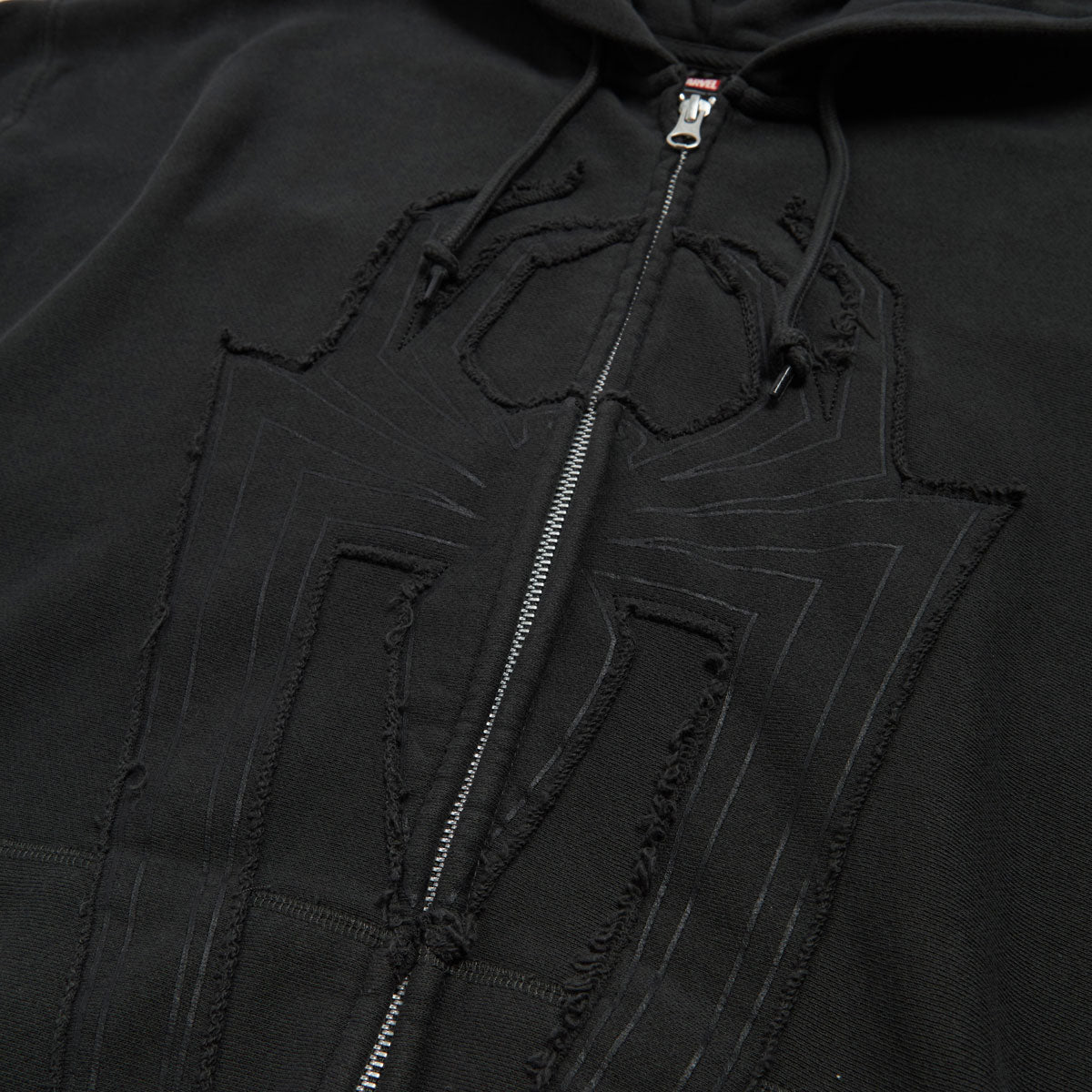 HUF x Spiderman Web Full Zip Washed Hoodie - Washed Black