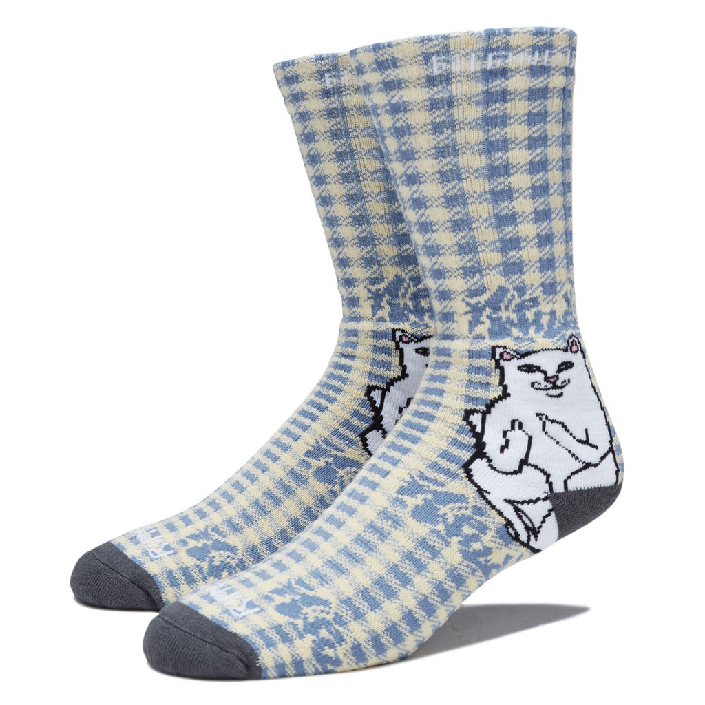 RIPNDIP Lord Nermal Socks - Light Blue Checker