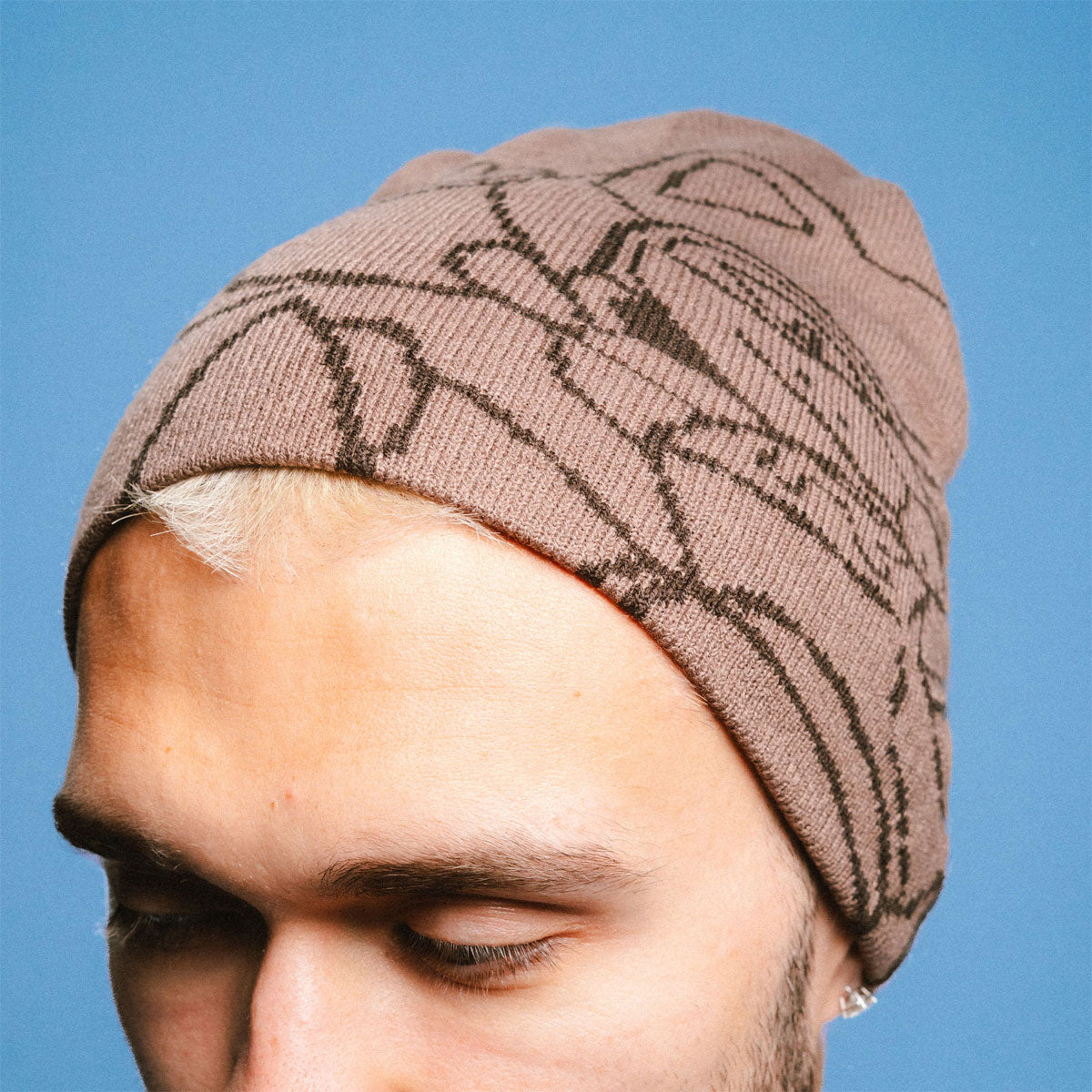 RIPNDIP Rokkunerm Skull Beanie - Brown