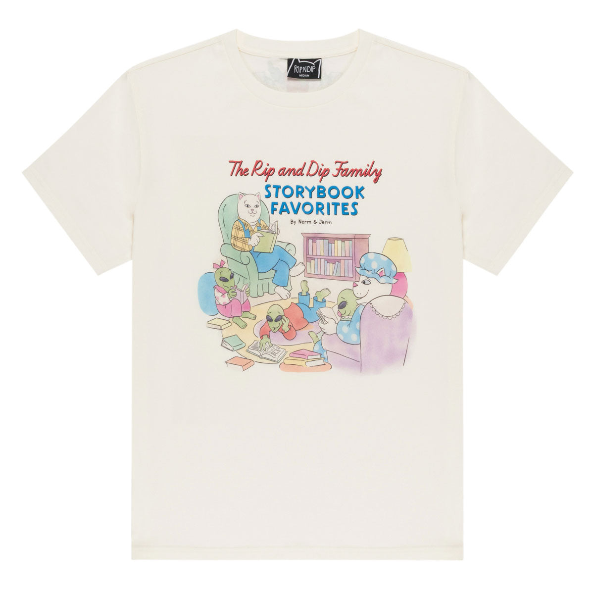 RIPNDIP Storybooks T-Shirt - Bone