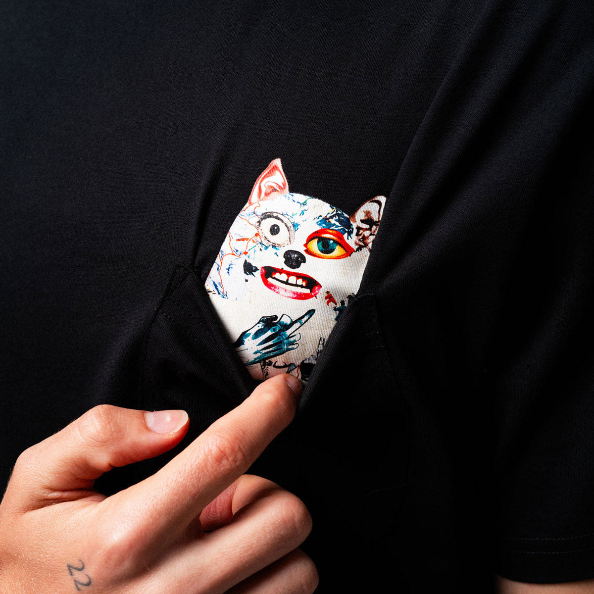 RIPNDIP Lord Nermal Collage Pocket T-Shirt - Black