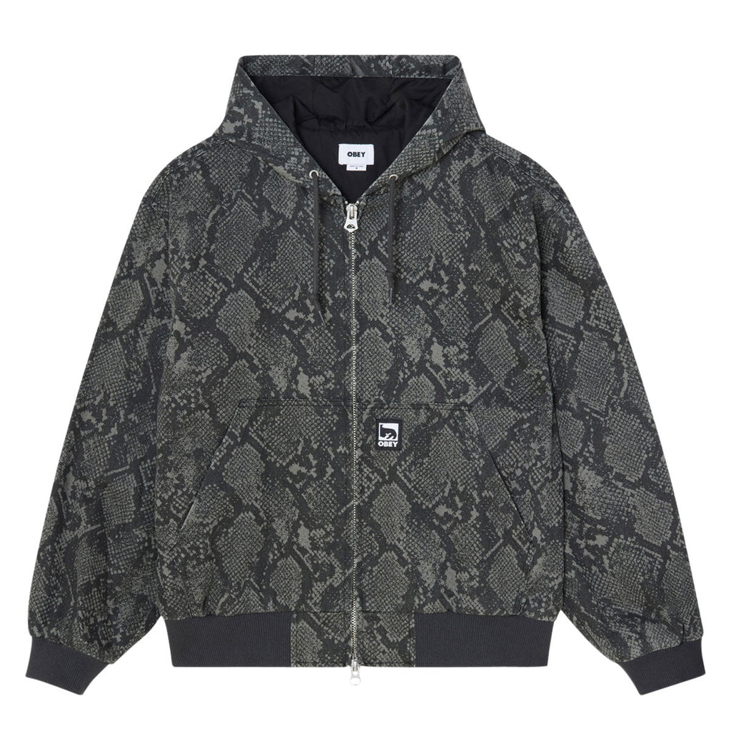 Obey Glen Zip Up Jacket - Grey Snake