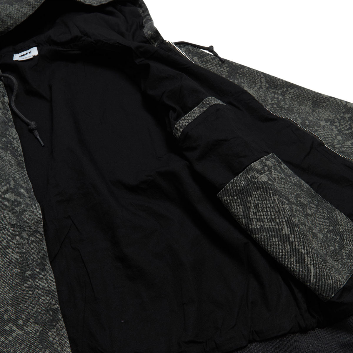 Obey Glen Zip Up Jacket - Grey Snake