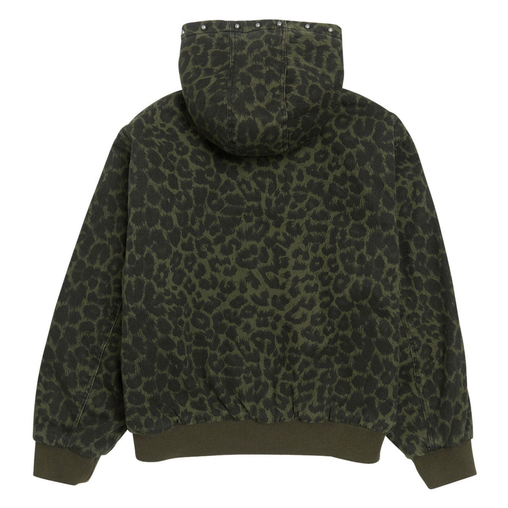 Obey Studded Zip Up Jacket - Dark Leopard